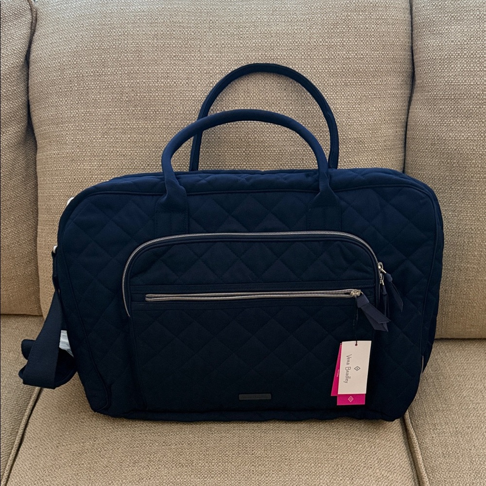 Vera Bradley Quilted Midnight Blue Travel Bag, new with tags #12